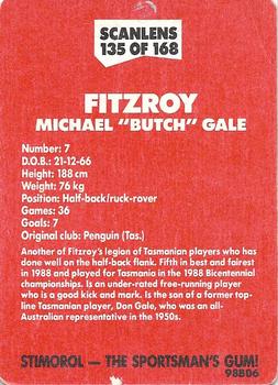 1989 Scanlens VFL #135 Michael Gale Back